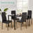 Hekimhan 5-Piece Kitchen Dining Table Set w/ Glass Tabletop, 4 Faux Leather Chairs-351290951-351290944