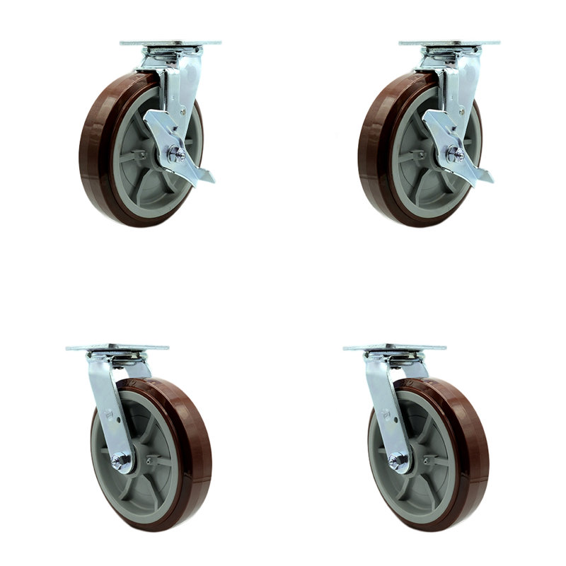 4 Piece Polyurethane Caster Set