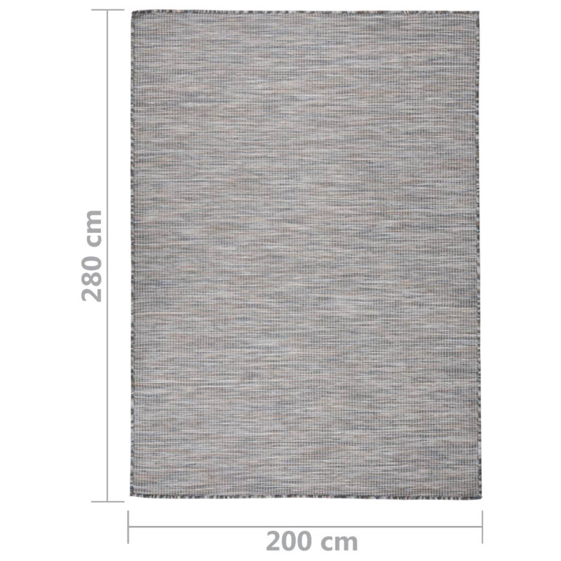 Barfuss Outdoor Flatweave Rug Brown and Blue, Rectangle 200 x 280cm