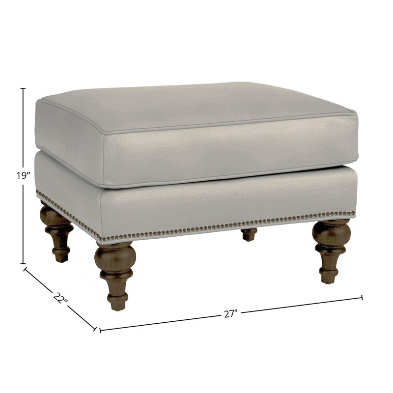 Tandre Upholstered Ottoman, Sandalwood Genuine Leather