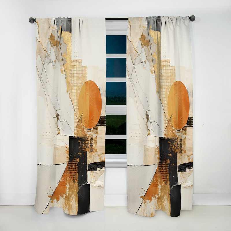 Balbo Black Twilight Dream Abstract Collages II - Collages Curtain - Velvet Room Darkening - 1 panel, 52" W x 63" L