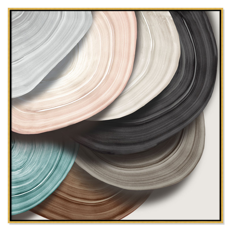 Disks I Print par Eva Watts, Or, H 41,5 po x l 41,5 po