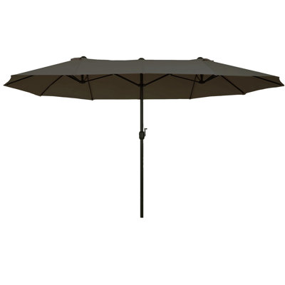 Outsunny Extra Large 15Ft Patio Umbrella, Double-Sided Outdoor Umbrella With Crank Handle And Air Vents For Backyard, Deck, Pool, Market