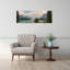 Serene Mountain Lake Island Peaceful Serene Abstract Evergreen Tree Pine Tree Forest Art mural-418009700