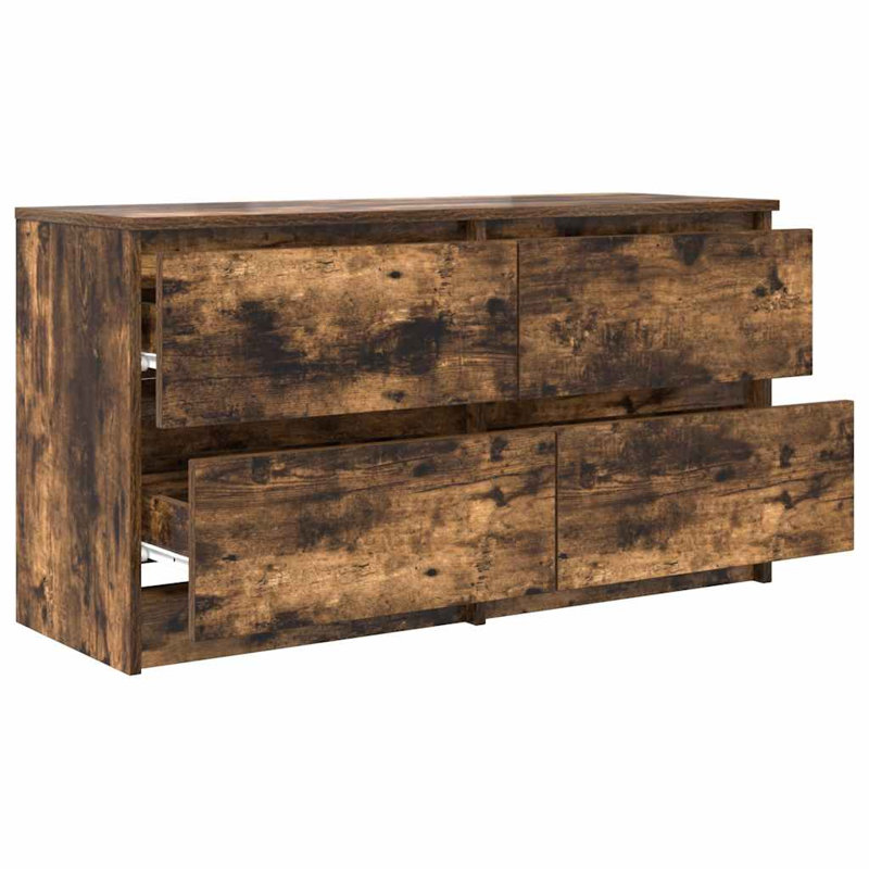 TV Cabinet 100X35x54 Cm Engineered Wood, Smoked Oak