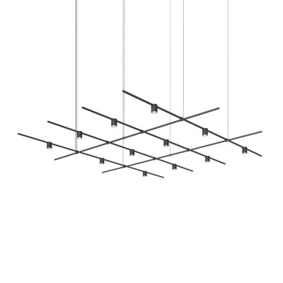 Suspenders 12 - Light Aluminium Dimmable LED Linear Chandelier
