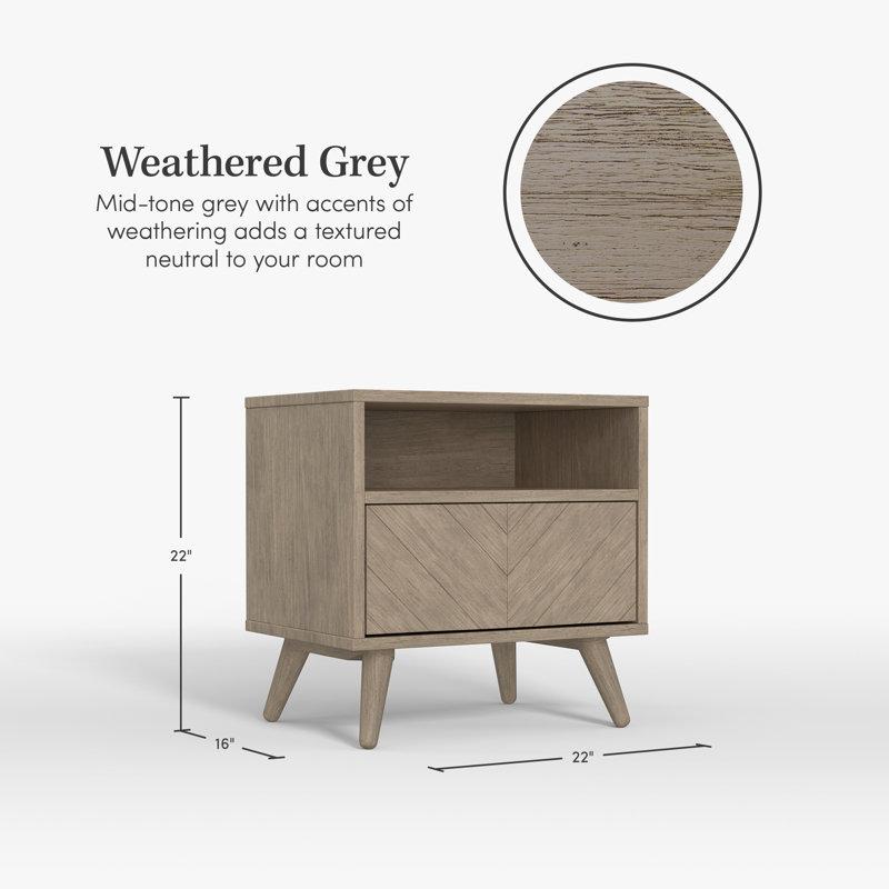 Aydelis 22'' W Nightstand, Grey