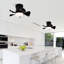 Ventilateur de plafond 21 po à faible bruit avec abat-jour à télécommande avec lumière à DEL pour cuisine, salle à manger, salle de bain, patio-449392112-449392076