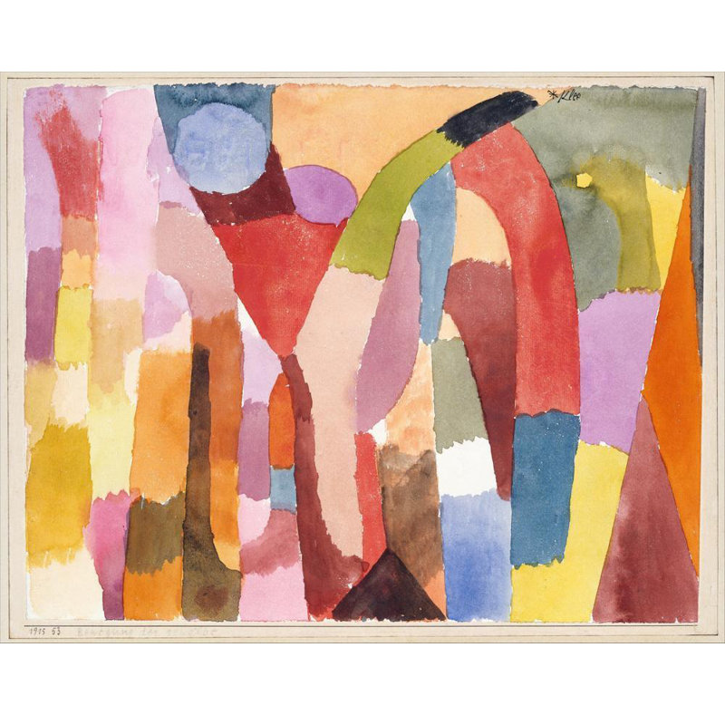 "Mouvement des chambres voûtées" par Paul Klee - Art mural sur toile tendue avec châssis, H 18 po x l 14 po