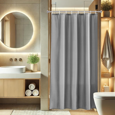 Premium Fabric Shower Curtain For Bathroom Stall - Water Repellent Polyester With Weighted Hem, Includes Plastic Hooks, Durable And Stylish