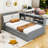 Wood Platform Bed with Twin Trundle, Storage Shelves and Headboard-719385636-719385646