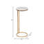 Table d'appoint moderne Sanches avec base mince en métal et plateau rond - Élégante décoration cocktail pour le salon ou les petits espaces - Table de bout étroite pour la décoration intérieure - 24 po