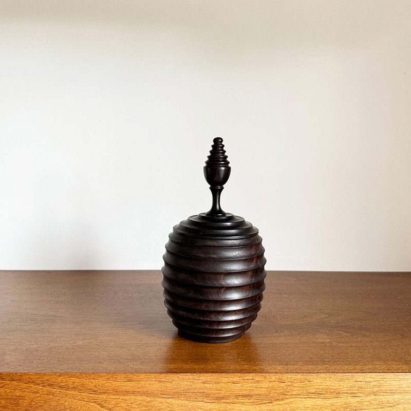 Ebony Wood Collection Wood Jar, 8.7"