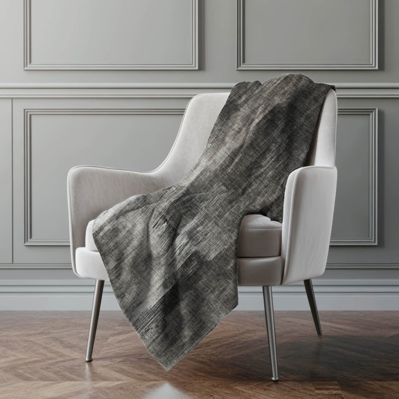 Addison Machine Washable Sherpa Casual Throw Blanket, Grey