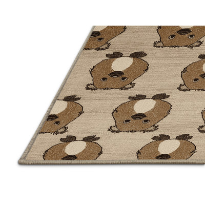 Washable Quokka Wildlife Area Rug