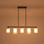 Lustre linéaire linéaire en verre fumée 5 lumières Modern