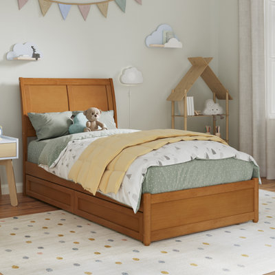 Lamayia Solid Wood Sleigh Platform Bed with Footboard and Storage Drawers by Red Barrel Studio