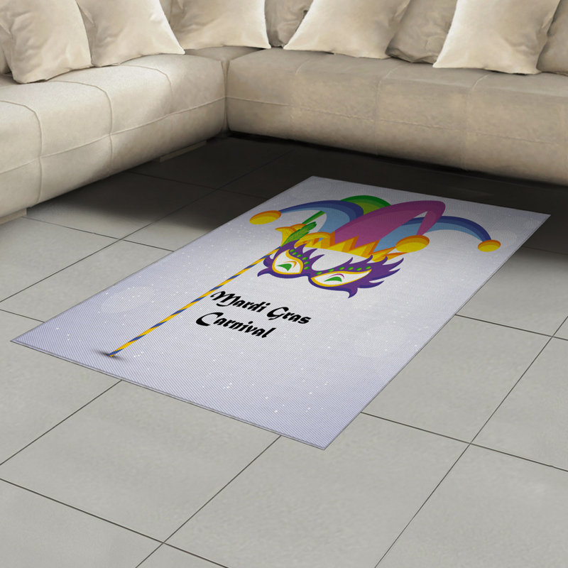 Mardi Gras High Density Long Fiber Poly Threads Decorative Area Rug Carpet, Rectangle 4' x 5'8"