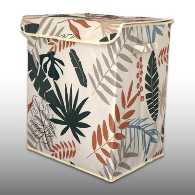 100% Terrycloth 67L Floral Felt Storage Box