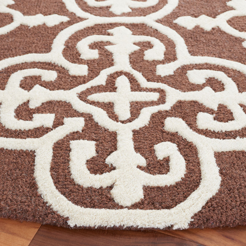 Cambridge Hand Tufted Wool Geometric Rug, Round 6'