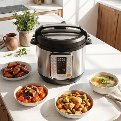 6QT Electric Pressure Cooker, Multi Kitchen Appliances, Rice Cooker, Slow Cooking Pot, Sous Vide, Saute Pot, Steamer, Sauté