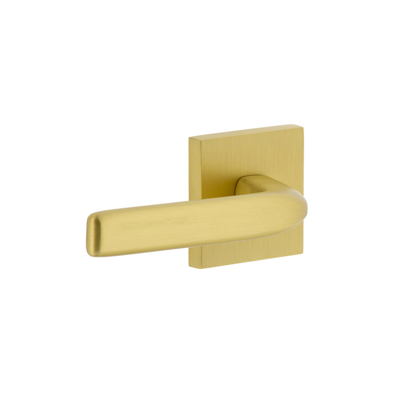 Viaggio Circolo Rosette Double Dummy, Modern Industrial Lever Handle, Square, Satin Brass