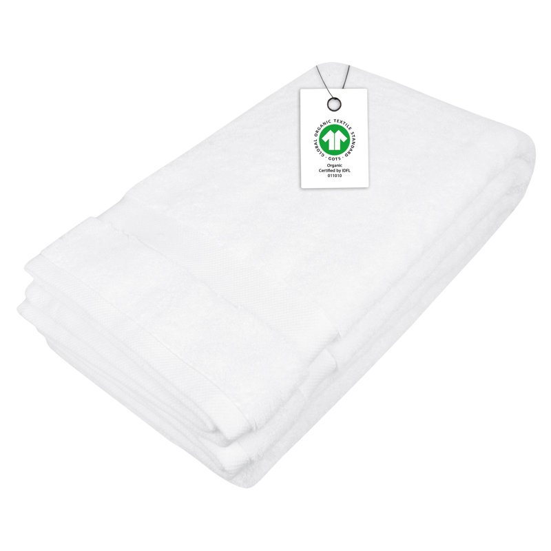 Drap-housse en coton 650 g / m² à séchage rapide Moncie, 36 po x 70 po, Blanc