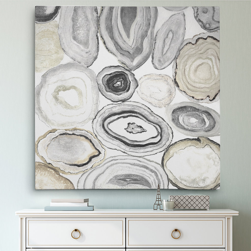 'Geode Halves II' Oil Painting Print on Wrapped Canvas Wrought Studio™ 