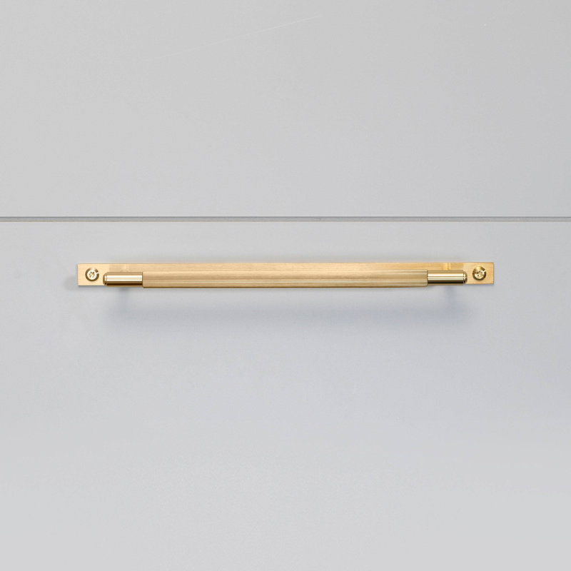 Pull Bar / Plate / Linear, Brass, 8 14/16"