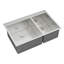 Évier de cuisine à double cuve 60/40 à montage sur plan en acier inoxydable encastré 33 po x 22 po x 10 po calibre 16 T304, tablier plat à l'avant, drainage en forme de X pour un écoulement rapide, espace de travail aux coins arrondis R10, revêtement