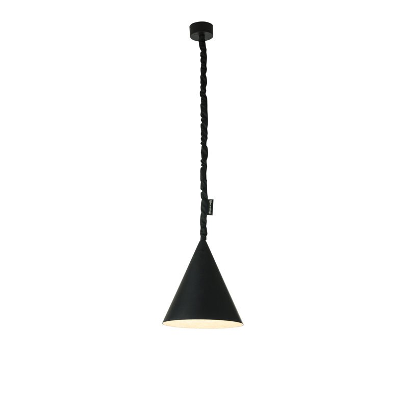 1 - Light Black Cone Pendant, White
