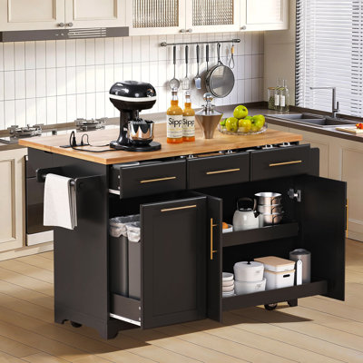 Îlot de cuisine avec rangement 2 59,5 "