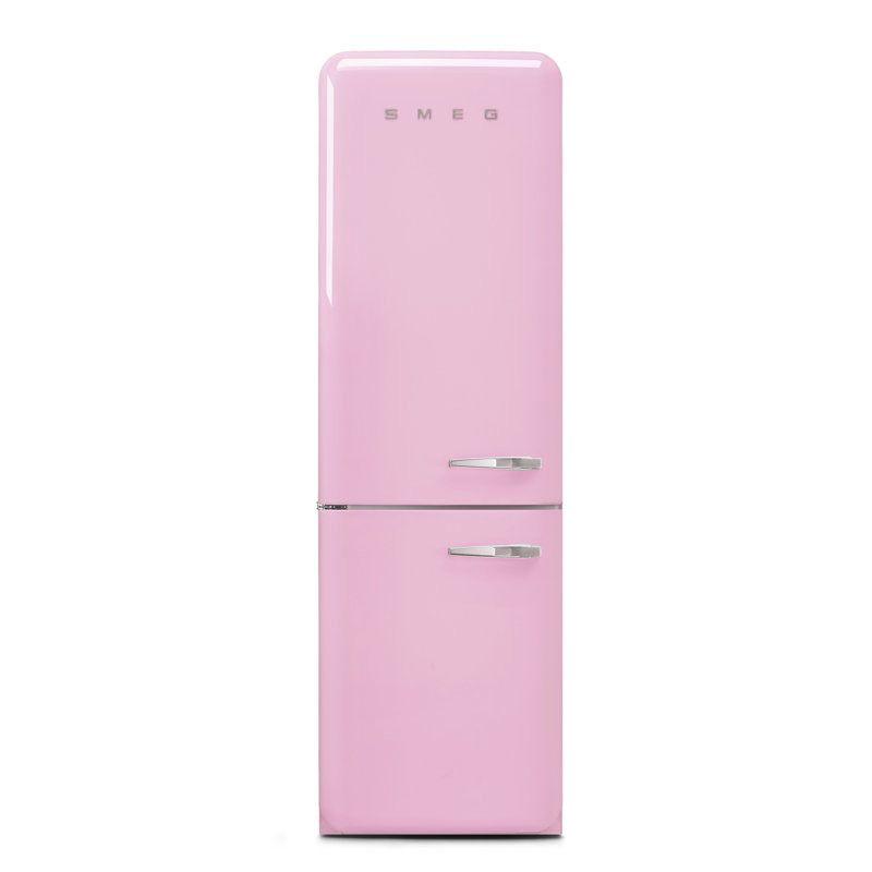 SMEG Réfrigérateur de 12,8 pieds cubes Energy Star des années 50, Gauche, Rose