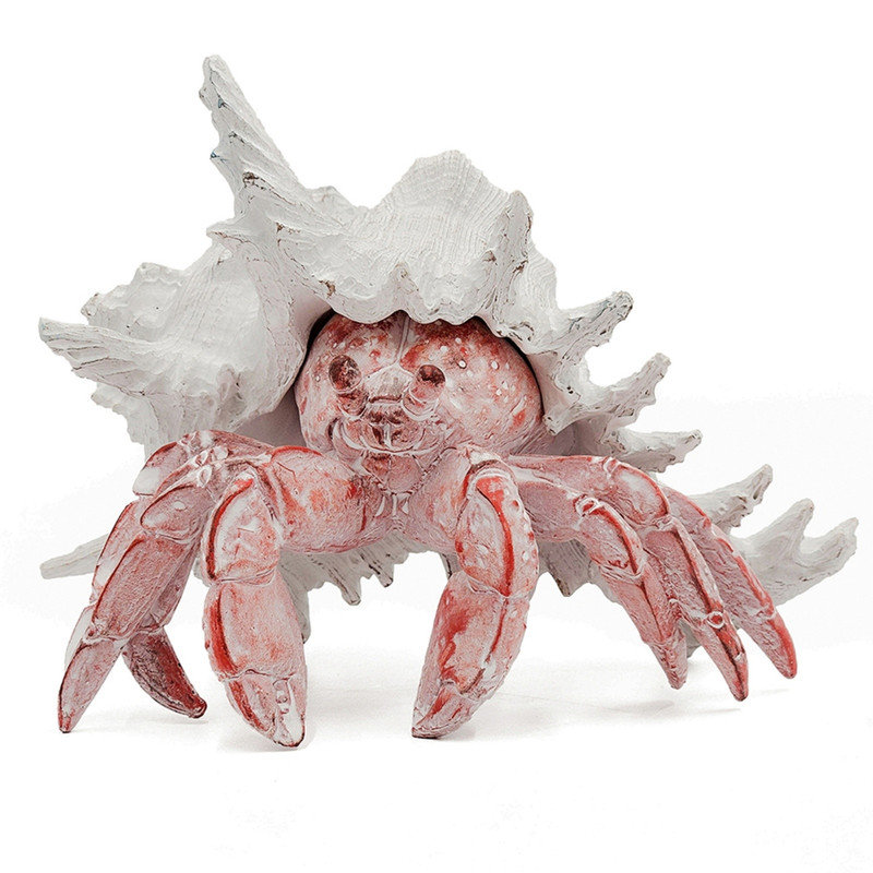 Décoration de jardin en forme de crabe ermite rouge 9,3 x 9,3 x 7 po, Rose