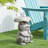 19"H Multi-Functional MGO Frog And Lotus Faux Concrete Garden Stool Or Planter Stand Or Accent Table