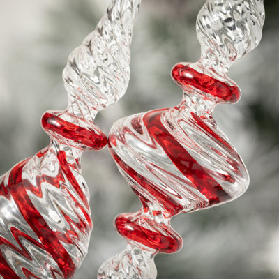 12'' Striped Glass Finial Ornament