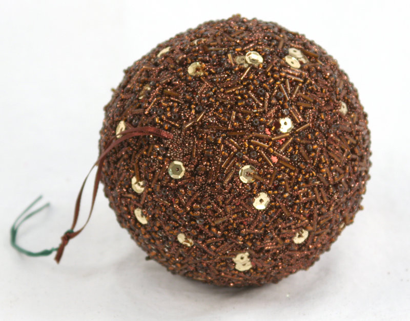 Ornement boule de paillettes, 3" H x 3" L x 3" D