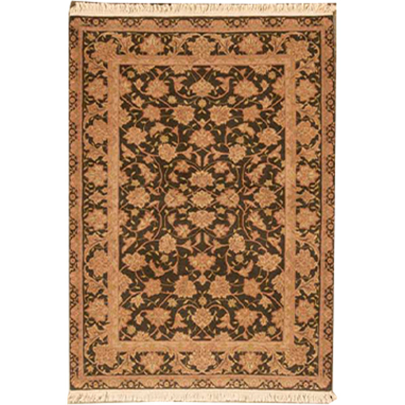 Tapis vert olive de haute qualité noué à la main