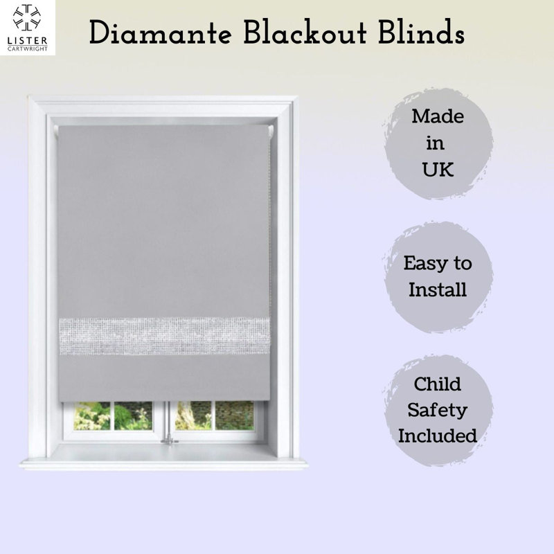 Roller Blind, 150cm W x 165cm L, Grey