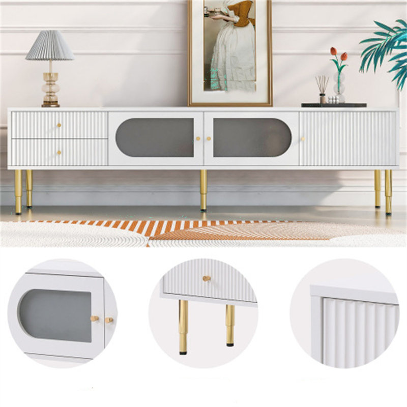 Crédence de rangement l 66,9 po, Blanc