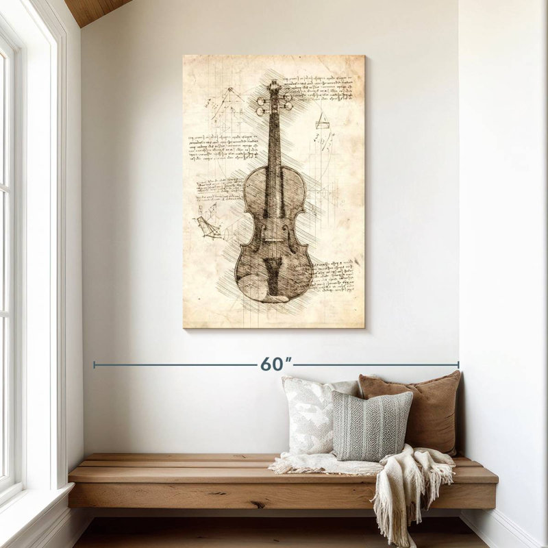 Abarca Old Violin Blueprint, 45" H x 30" W
