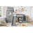 Space-saving Twin Loft Bed With Storage And Slide, Modern Gray Wood Design