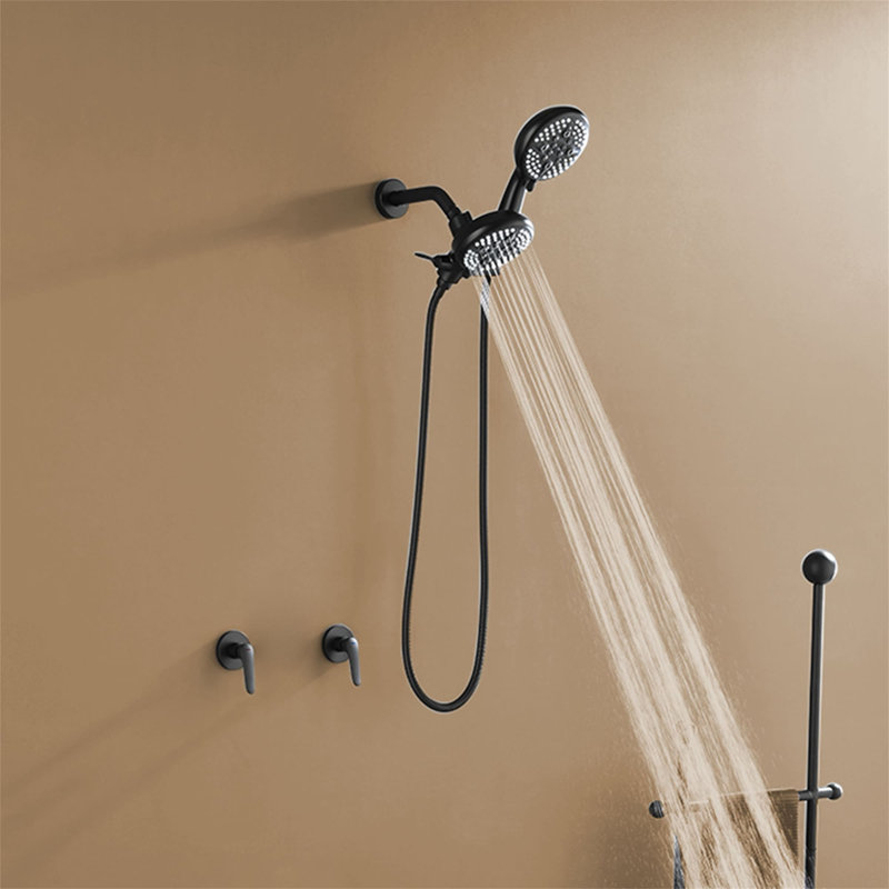 Volume Control Complete Shower System with Rough in-Valve, Matte Black