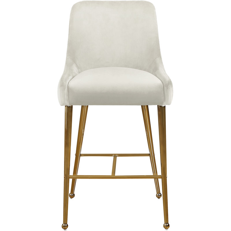Owen 28" Counter Stools, Cream Velvet, 28"