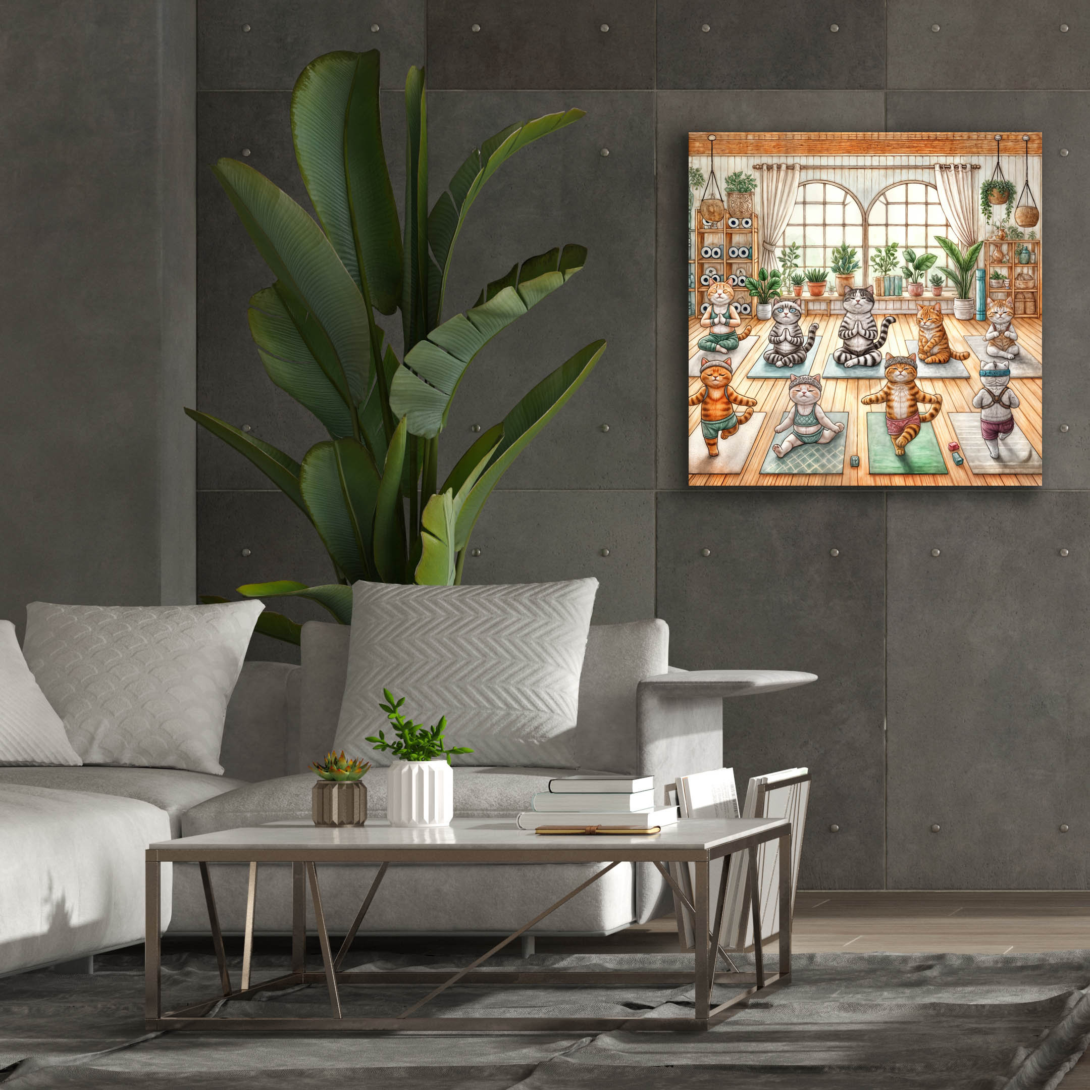 Trinx 'Cats Doing Yoga' by Rey Klimt Canvas Wall Art - Wayfair Canada