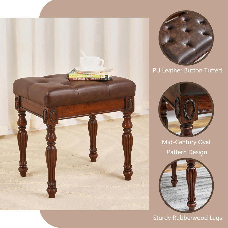 LUMERA Collection Traditional Flip-Top Vanity Desk Set with Cushioned Bench, Hidden Mirror Makeup Vanity Table with Drawers and Built-In Storage