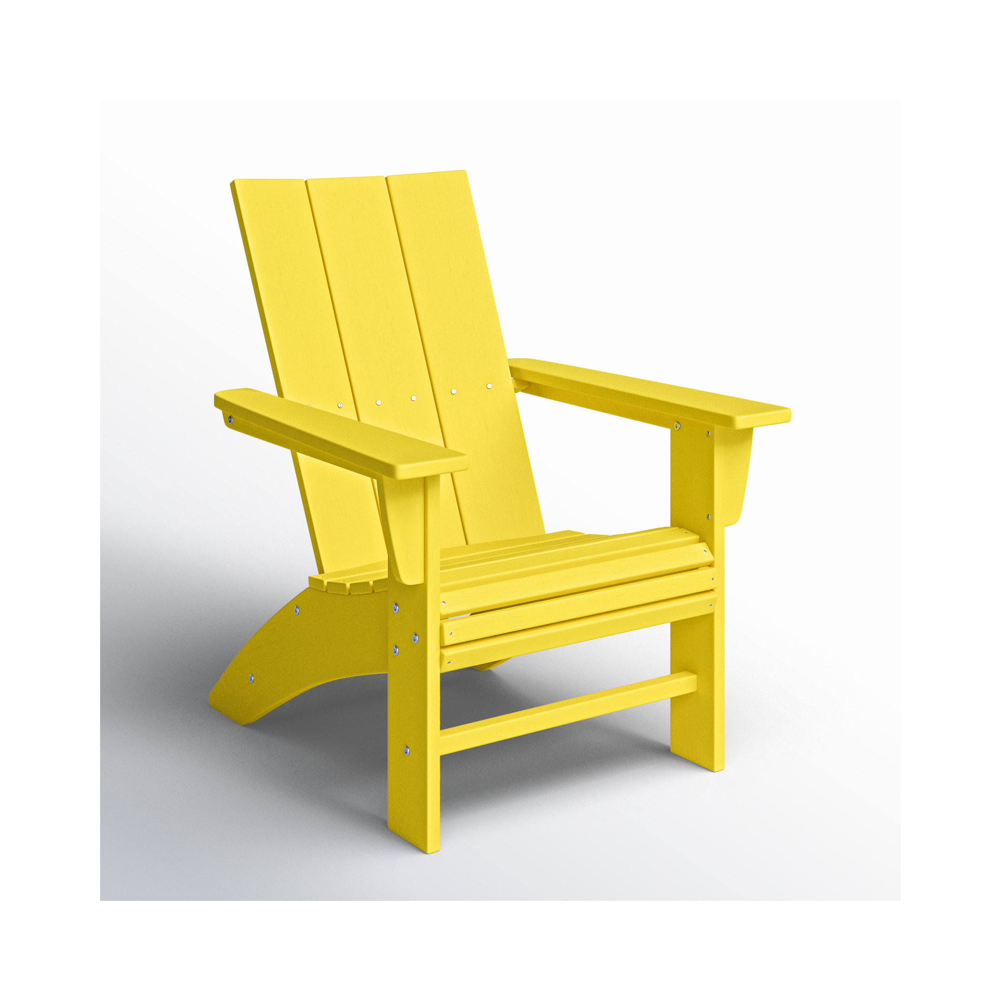 POLYWOOD Modern Curveback Adirondack Chair, Lemon