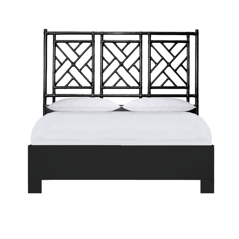 Chippendale Standard Bed, Full, Navy Blue