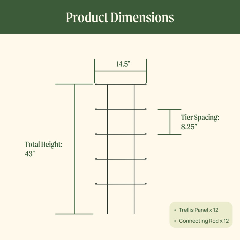 12-Panel Modular Metal Garden Trellis