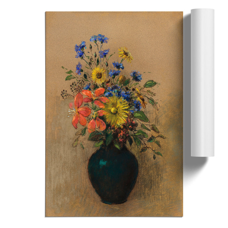 Vase Of Flowers Vol.2 by Odilon Redon - No Frame Painting, 42cm H x 30cm W x 0.1cm D